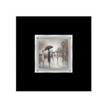 Agatiyo Rainy Day Couple Walking 1 Wall Art Frame In Multicolor