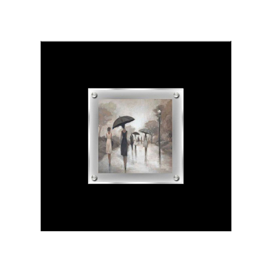 Agatiyo Rainy Day Couple Walking 1 Wall Art Frame In Multicolor