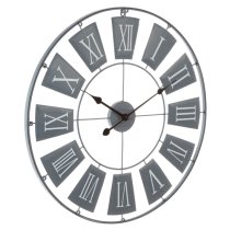 Givoa Large Metal Contemporary Wall Clock In Grey