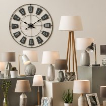 Givoa Large Metal Contemporary Wall Clock In Grey