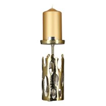 Apollon Aluminium Small Candleholder In Champagne And Gold