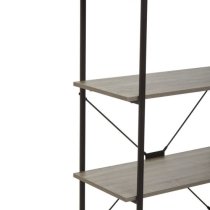 Bradken Grey Oak Wooden 5 Tier Shelving Unit With White Frame