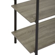 Bradken Grey Oak Wooden 5 Tier Shelving Unit With White Frame