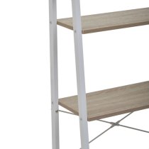 Bradken Natural Wooden 4 Tier Shelving Unit With White Frame