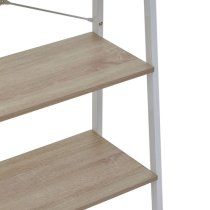 Bradken Natural Wooden 4 Tier Shelving Unit With White Frame