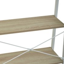 Bradken Natural Wooden 4 Tier Shelving Unit With White Frame