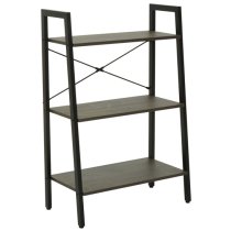 Bradken Dark Oak Wooden 3 Tier Shelving Unit With Black Frame