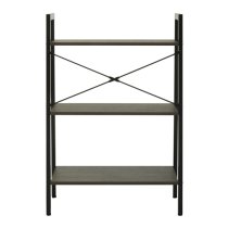 Bradken Dark Oak Wooden 3 Tier Shelving Unit With Black Frame