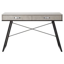 Bradken Wooden Computer Desk With Black Frame In Concrete