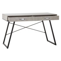 Bradken Wooden Computer Desk With Black Frame In Concrete