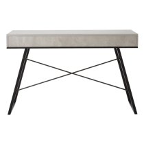 Bradken Wooden Computer Desk With Black Frame In Concrete