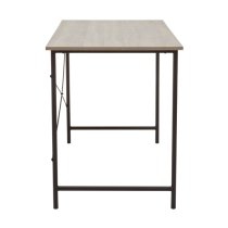 Bradken Grey Oak Wooden Laptop Desk With Black Metal Frame