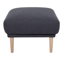 Nexa Fabric Footstool In Anthracite With Oak Legs