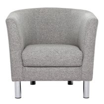 Clesto Fabric Upholstered Armchair In Light Grey