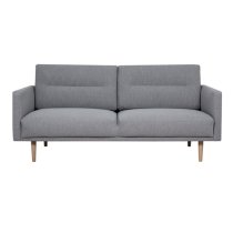 Nexa Fabric 2 Seater Sofa In Soul Grey With Oak Legs