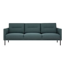 Nexa Fabric 3 Seater Sofa In Dark Green With Black Legs