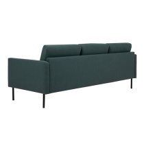 Nexa Fabric 3 Seater Sofa In Dark Green With Black Legs