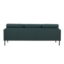 Nexa Fabric 3 Seater Sofa In Dark Green With Black Legs