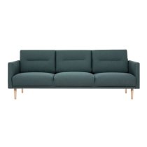 Nexa Fabric 3 Seater Sofa In Dark Green With Oak Legs