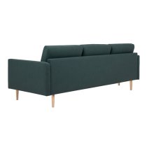 Nexa Fabric 3 Seater Sofa In Dark Green With Oak Legs