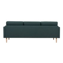 Nexa Fabric 3 Seater Sofa In Dark Green With Oak Legs