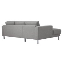 Clesto Fabric Upholstered Left Handed Corner Sofa In Light Grey