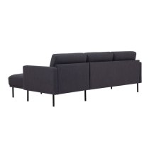 Nexa Fabric Right Handed Corner Sofa In Anthracite And Black Leg