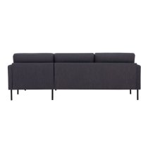 Nexa Fabric Right Handed Corner Sofa In Anthracite And Black Leg