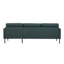 Nexa Fabric Right Handed Corner Sofa In Dark Green And Black Leg