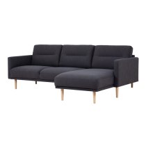 Nexa Fabric Right Handed Corner Sofa In Anthracite With Oak Legs