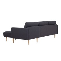 Nexa Fabric Right Handed Corner Sofa In Anthracite With Oak Legs