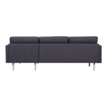 Nexa Fabric Right Handed Corner Sofa In Anthracite With Oak Legs