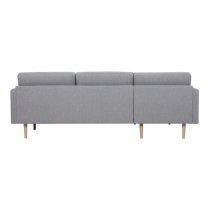 Nexa Fabric Left Handed Corner Sofa In Soul Grey With Oak Legs