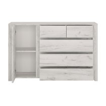 Alink Wooden 1 Door 5 Drawers Sideboard In White