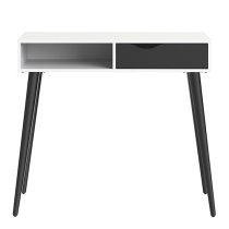 Oklo 1 Drawer 1 Shelf Console Table In White And Matt Black