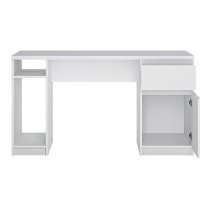 Felton 1 Door 1 Drawer Twin Pedestal Computer Desk In White