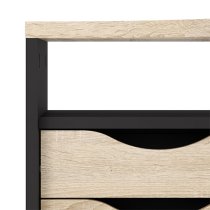 Frosk Corner 2 Drawers Computer Desk In Matt Black And Oak