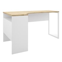 Frosk Corner 2 Drawers Computer Desk In White And Oak