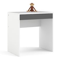 Frosk Wooden 1 Drawer Computer Desk In White And Grey