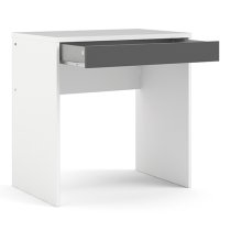 Frosk Wooden 1 Drawer Computer Desk In White And Grey