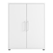 Prax 2 Doors 2 Shelves Office Storage Cabinet In White