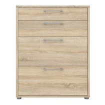 Prax 4 Drawers 2 Shelves Office Storage Cabinet In Oak