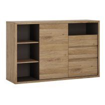 Sholka Wooden 1 Door 3 Drawers Sideboard In Oak