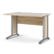 Prax 120cm Computer Desk In Oak With Silver Grey Legs