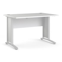 Prax 120cm Computer Desk In White With White Legs