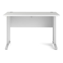 Prax 120cm Computer Desk In White With White Legs