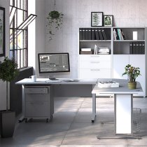 Prax 120cm Computer Desk In White With White Legs