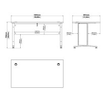 Prax 150cm Computer Desk In Black With White Legs