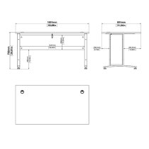 Prax 150cm Computer Desk In Oak With Silver Grey Legs