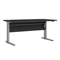 Prax Electric 150cm Computer Desk In Black With Silver Grey Legs